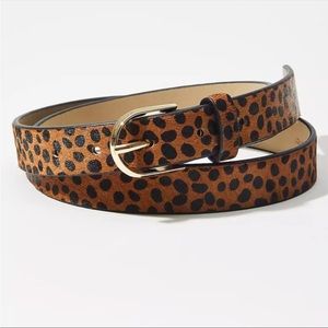 NWT LOFT Real Fur Real Dyed Calf Hair Skinny Belt Size XS